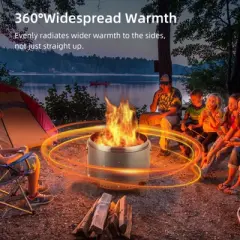 Smokeless Firepit 20.5Inch Portable Outdoor Fire Pit with Removable Ash Base, Stainless Steel Wood Burning Fireplace for Camping, Outside, Bonfire,