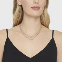 Cubic Zirconia Multi-Strand Chain Necklace - A New Day&trade; Gold