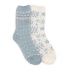 MUK LUKS Women's 2 Pack Novelty Socks