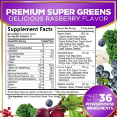 Greens Superfood Powder - Greens Powder Mix for Energy, Spirulina, Chlorella & Digestive Enzymes, Super Green Mix - 30 Servings By Hello Lovely!
