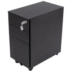 Stand Up Desk Store 3 Drawer Under Desk Lockable Rolling File Cabinet with Stable 5 Wheel Design