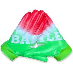 Battle Sports Youth Gradient Doom 1.0 Football Gloves - Watermelon