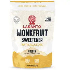 Lankato Golden Monkfruit and Allulose Sweetener Raw Cane Sugar Replacement