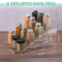 Unique Bargains Clear Acrylic Spice Rack Organizer for Kitchen Countertop Cabinet