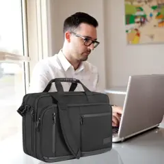Laptop Briefcase for Men Women, 17 Inch Laptop Bag Water Repellent & Expandable Messenger Bag with Strap