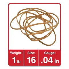 UNIVERSAL Rubber Bands Size 16 2-1/2 x 1/16 1900 Bands/1lb Pack 00116