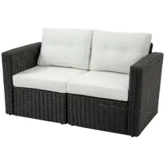 Resenkos 2 Pieces Patio Wicker Corner Sofa Set, Outdoor Sectional Furniture,