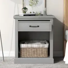 Modern Wooden Nightstand with Drawers Storage - ModernLuxe