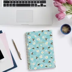 Blue Sky 5"x8" Color Me Courtney Wirebound 2025-2026 Weekly/Monthly Frosted Dylan Bee Blue Check