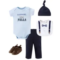 Little Treasure Baby Boy Layette 5-Piece Set, Handsome Fella 5-Piece