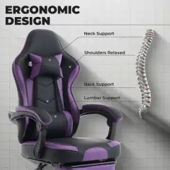 Hrinhom 24.8"W Ergonomic Computer Gaming Chairs with Massage Lumbar Support and footrest