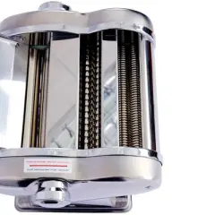 Electric Pasta Maker Noodle Dough Roller Cutter Thickness Adjustable Stainless Steel 110V 135w 2 Blades Type 1.5mm round noodle+4mm flat noodle