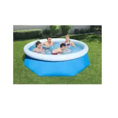 Pool Central 10ft Round Inflatable Easy Set Kids Swimming Pool with Filter Pump