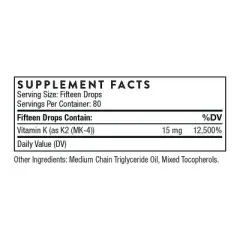 THORNE Vitamin K2 Liquid (1 mg per drop) - Concentrated Vitamin K2 Supplement for Heart and Bone Support* - 1 Fl Oz