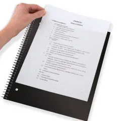 Five Star 170 Sheets 3 Subject Wide Ruled Customizable Notebook Feature Rich Black: Spiral, 8x10.5", Perforated, SFI Certified