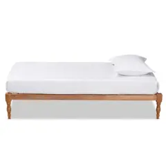 Twin Iseline Wood Platform Bed Frame Brown - Baxton Studio