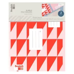 Scotch Poly Bubble Padded Mailer 3pk Small Red