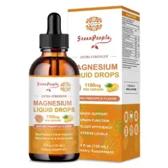 GreenPeople Magnesium Glycinate Liquid Drop, 17-in-1 Triple Absorption, for Calm Mood/Muscle & Sleep, 4 fl.oz (Pineapple Flavor)