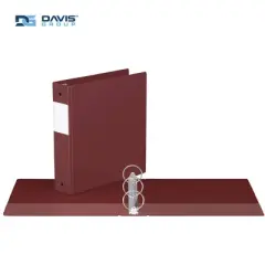 Davis Group 6pk 2" Premium Economy Round Ring Binders Burgundy: Hard Cover, 400 Sheet Capacity, 2 Pockets, Polypropylene