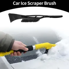 Unique Bargains Universal Car Ice Scraper Brush with Broom SUV Snow Frost Remover for Car Truck RV Nylon 1pc