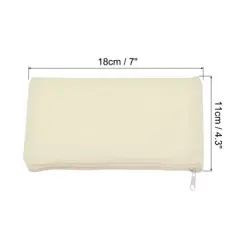 Unique Bargains Canvas Blank Zip DIY Home Travel Storage File Bag 4 Pcs