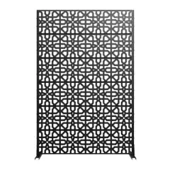 72" H&times;47"W Dovelina Brown Metal Planter Box with Trellis Privacy Screen for Caf&eacute; Patio,Garden & Balconies