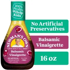 Newman's Own Salad Dressing, Light Balsamic Vinaigrette, 16oz bottle, Pack of 2