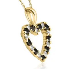 Pompeii3 1/2Ct Blue Sapphire & Diamond Heart Pendant in 14k White, Yellow, or Rose Gold