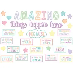 Teacher Created Resources Pastel Pop Amazing Things Happen Here Bulletin Board Set