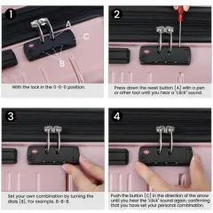 3 Piece Hardshell Luggage Set,Suitcase Set Expandable (20"/24"/28"), ABS Carry on Suitcase with TSA Locks