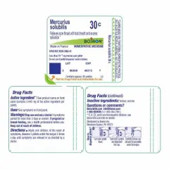 Mercurius Solubilis 30C by Boiron Homeopathic Single Medicine For Cough, Cold & Flu  -  80 Pellet