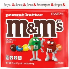 M&M's Peanut Butter Family Size Chocolate Candy - 17.2oz