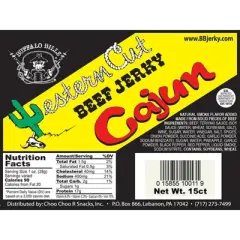 Buffalo Bills 18oz Cajun Western Cut Big Slab Beef Jerky (15 beef jerky slices per bag)