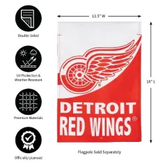 Evergreen Flag, DS New Burlap, Garden, Detroit Red Wings