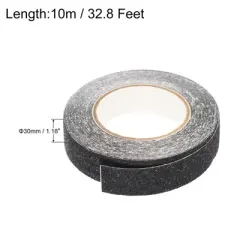 Unique Bargains Anti Slip Grip Non-Slip Traction Tape Frosted for Stair Black 1.2"x32.8ft