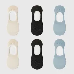 Alilang Women's Solid No Show Socks Non Slip Cotton 6Pk