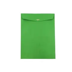 JAM Paper 10 x 13 Open End Catalog Colored Envelopes with Clasp Closure Green Recycled 25/Pack