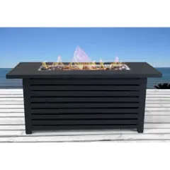 Casselton Steel Propane/Natural Gas Outdoor Fire Pit Table with Lid