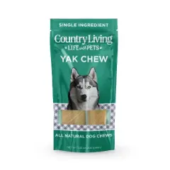 Country Living Natural Yak Cheese Chew Bars for Dogs &ndash; Large Size (2 per Bag)