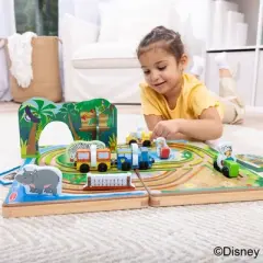 Melissa & Doug Disney Take-Along Safari Adventure Wooden Play Set with Built-In Tracks - 20pc