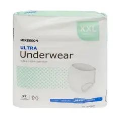 McKesson Ultra Disposable Underwear Pull On with Tear Away Seams 2X-Large, UWBXXL, Heavy