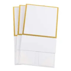 Juvale 2 Bridesmaid Proposal Box and 1 Maid of Honor Proposal Gift Box, Gold Foil Text and Border, White, 8 x 8 x 3.6 Inches