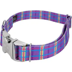 Country Brook Petz Premium Grape Plaid Dog Collar