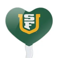 University of San Francisco Primary Logo Heart Love Cupcake Picks Toppers Decoration Set of 6