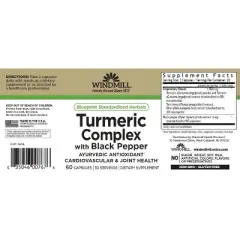 WINDMILL TURMERIC COMPLEX W/ BLACK PEPPER CAPS, 60 CT