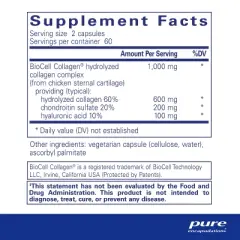 Pure Encapsulations Collagen JS - Skin & Joint Health* - 1,000 mg Hydrolyzed Biocell Collagen - Gluten Free & Non-GMO