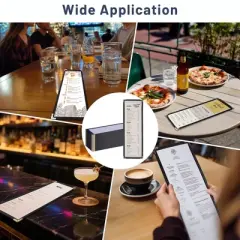 WeChef 30 Pcs 4.25 x 14" Restaurant Menu Covers Single Page 2 View Menu Sleeves Double-Stitched Edge PVC for Wine List