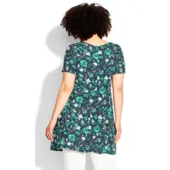 Women's Plus Size Love Swing Print Tunic  - Jacobean Navy | EVANS