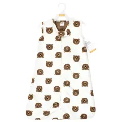 Hudson Baby Infant Boy Plush Faux Fur Sleeping Bag, Wearable Blanket, Brown Bear