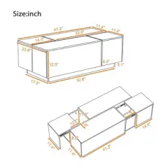 Coffee Table with Hidden Storage - Wide Tabletop, 2 Hidden Storage Space and 2 Large Drawers, Modern Design